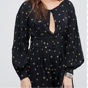 Black Free People Love Grows Romper Size S NWT